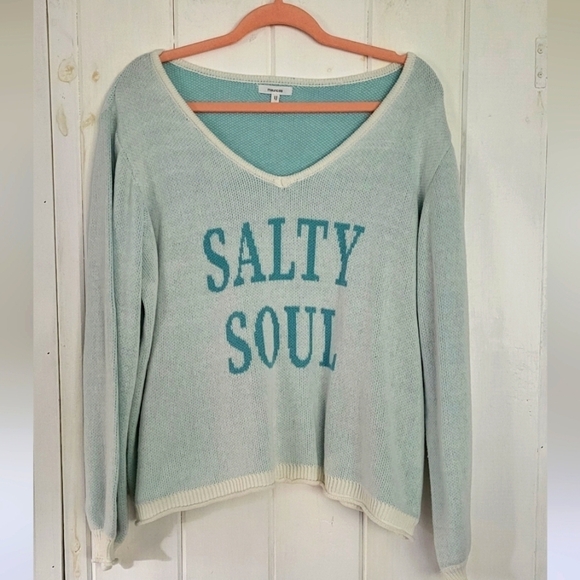 Maurices Soft Salty Soul Beach V Neck Sweater - Picture 4 of 11